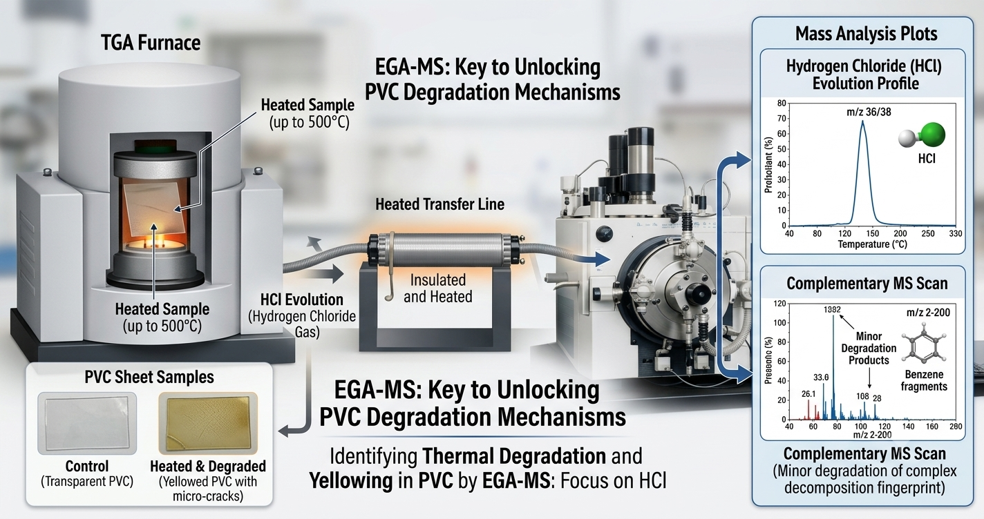 Analysis of Yellowing in a Polyvinyl Chloride (PVC) Sheet Using EGA-MS