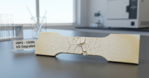 EGA thermogram of degraded high impact polystyrene 1